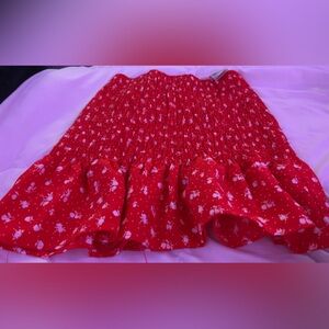 H&M Red Floral Skirt